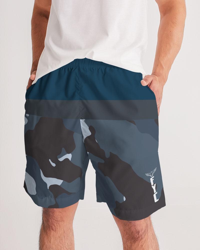 Find-Your-Coast Men's Split Camo Lightweight Windbreaker Sport Jogger Shorts - Men - Apparel - Shorts - Jogger - Benn~Burry