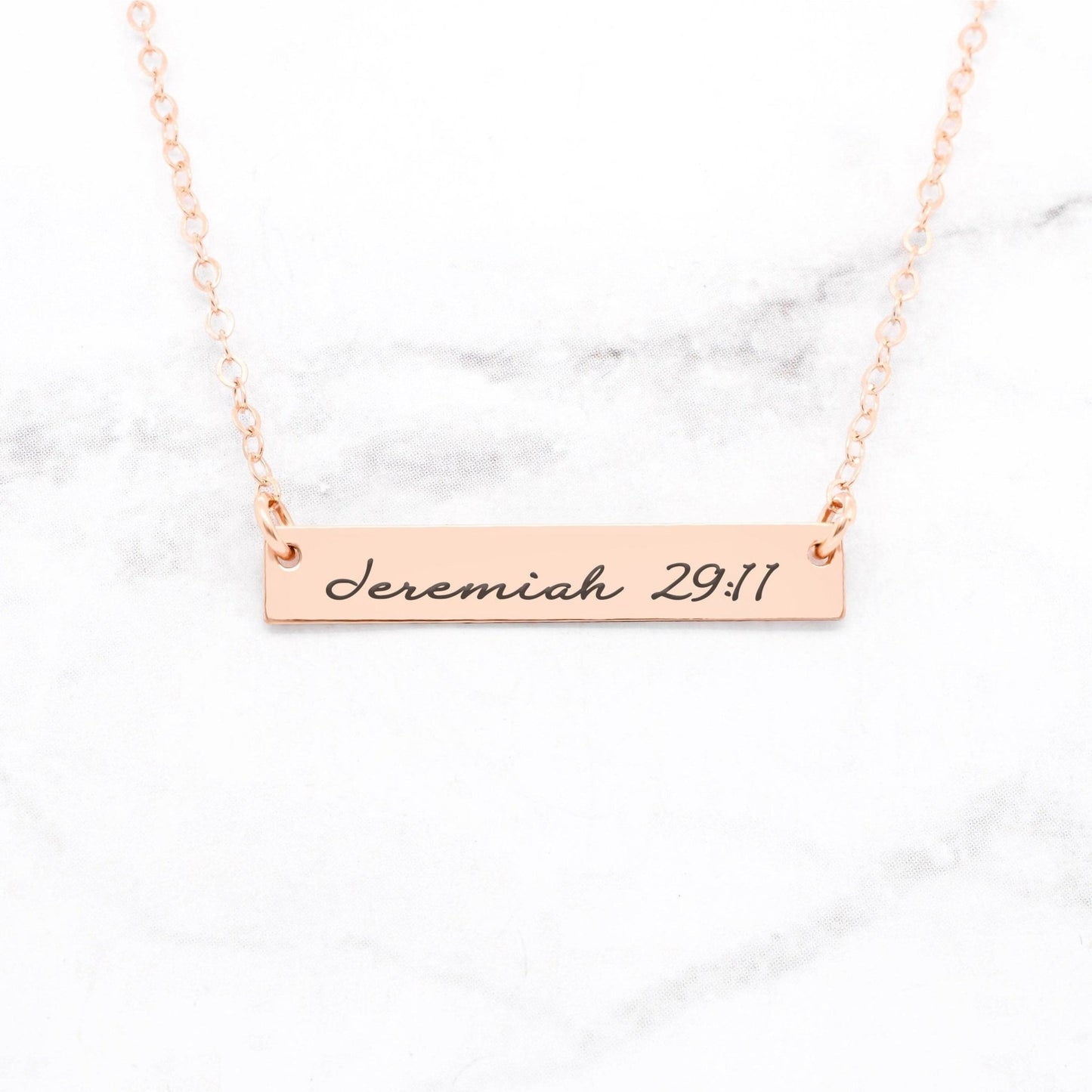 Jeremiah 29:11 Necklace - Sterling Silver Bar Necklace - Women - Accessories - Jewelry - Necklaces - Pendants - Personalized - Benn~Burry